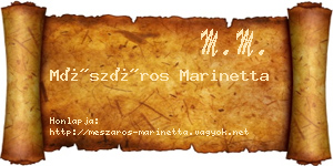 Mészáros Marinetta névjegykártya